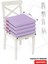 Fermuarlı 4'Lü Sandalye Minderi Su Itici Kumaş 40 x 40 cm Sünger Sandalye Minderi Bağcıklı Lila 3