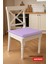 Fermuarlı 4'Lü Sandalye Minderi Su Itici Kumaş 40 x 40 cm Sünger Sandalye Minderi Bağcıklı Lila 5