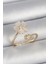 Pirinç Gold Renk Beyaz Mineli Çiçek Model Zirkon Taş Detay Kadın Yüzük - Modern Çözüm - Modern Stil 1