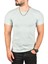Su Yeşili Erkek/Unisex Slim Fit Dar Kesim Bisiklet Yaka Pamuklu Likralı Basic Tişört 1801131 7