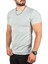 Su Yeşili Erkek/Unisex Slim Fit Dar Kesim Bisiklet Yaka Pamuklu Likralı Basic Tişört 1801131 10
