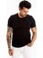 Siyah Erkek/Unisex Slim Fit Dar Kesim Bisiklet Yaka Pamuklu Likralı Basic Tişört 1801131 1