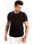 Siyah Erkek/Unisex Slim Fit Dar Kesim Bisiklet Yaka Pamuklu Likralı Basic Tişört 1801131 2
