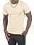Krem Erkek/Unisex Slim Fit Dar Kesim Bisiklet Yaka Pamuklu Likralı Basic Tişört 1801131 3