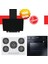 Venrano Ankastre Set (3051BI + Eminçelik 22 386 S 5 Gözlü Beyaz Ocak + HDG6C2GBTK ) 1