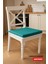 Fermuarlı 4'lü Sandalye Minderi Su Itici Kumaş 40X40 cm Sünger Sandalye Minderi Bağcıklı Yeşil 4