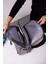 Unisex Suya Dayanıklı Orta Boy Krinkıl Kumaş Çok Gözlü Açık Gri Laptop Okul ve Seyahat Sırt Çantası 8