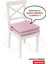 Fermuarlı 2'li Sandalye Minderi Su Itici Kumaş 40X40 cm Sünger Sandalye Minderi Bağcıklı Pembe 1