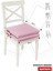 Fermuarlı 2'li Sandalye Minderi Su Itici Kumaş 40X40 cm Sünger Sandalye Minderi Bağcıklı Pembe 2