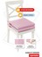 Fermuarlı 2'li Sandalye Minderi Su Itici Kumaş 40X40 cm Sünger Sandalye Minderi Bağcıklı Pembe 3