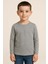 Unisex Çocuk Bisiklet Yaka Uzun Kollu Okul Badi M00748 Gri 1