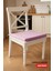 Fermuarlı Sandalye Minderi Su Itici Kumaş 40X40 cm Sünger Sandalye Minderi Bağcıklı Pembe 5
