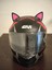 Kedi Kulağı Çift Renk -Kask Süsü siyah pembe 1