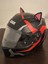 Kedi Kulağı Çift Renk -Kask Süsü siyah pembe 2