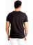 Siyah Geniş Yaka Likralı Tişört Oval Yaka Slim Fit Eteği Oval Açık Yaka T-shirt 1801199 4