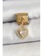 316L Çelik Sallantılı Zirkon Taşlı Kalp Model Gold Renk Nomination Charm - Zarif Tasarım 1