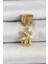 316L Çelik Sallantılı Zirkon Taşlı Ayıcık Model Gold Renk Nomination Charm - Şık Tasarım 1