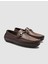 %100 Hakiki Deri Kahverengi Tokalı Erkek Loafer 2