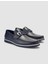 %100 Hakiki Deri Lacivert Erkek Loafer 2
