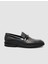 %100 Hakiki Deri Siyah Toka Detaylı Erkek Loafer 1