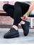 J011 Bağcıklı Ortopedik Taban Erkek Sneaker Günlük Ayakkabı St Siyah 2
