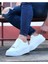 J028 Bağcıklı Ortopedik Taban Erkek Sneaker Günlük Ayakkabı Bt Beyaz 2