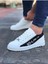J027 Bağcıklı No Limits Yazılı Ortopedik Taban Erkek Sneaker Günlük Ayakkabı Bt Beyaz/siyah 1