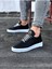 J022 Bağcıklı Ortopedik Taban Erkek Sneaker Günlük Ayakkabı Bt Siyah 1