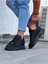 J501 Bağcıklı Ortopedik Taban Erkek Sneaker Günlük Ayakkabı St Siyah 3
