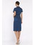 Kadın Polo Yaka Ön Çıtçıtlı Yırtmaç Detaylı Jean Kot Elbise P-00017824 3