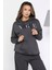 Kadın Kapüşonlu Nakışlı Şardonlu Üç Iplik Sweatshirt P-00012715 1