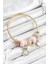 316L Çelik Pembe Zirkon Taşlı Ayıcık ve Kalp Model Gold Renk Charm Bileklik - Zarif Tasarım 1