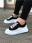 J507 Bağcıklı Ortopedik Taban Erkek Sneaker Günlük Ayakkabı Bt Siyah/beyaz 1