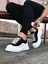 J507 Bağcıklı Ortopedik Taban Erkek Sneaker Günlük Ayakkabı Bt Siyah/beyaz 2
