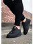 J505 Bağcıklı Ortopedik Taban Erkek Sneaker Günlük Ayakkabı St Siyah 3