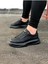 J507 Bağcıklı Ortopedik Taban Erkek Sneaker Günlük Ayakkabı St Siyah 1