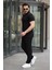 Erkek Yakalı Fermuarlı T-Shirt Pantolon Ikili Rahat Takım 2