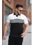 Erkek Çizgi Desenli Yakalı Kısa Kollu T-Shirt 1
