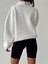 Nyc Baskılı Fermuarlı Beyaz Sweatshirt 4