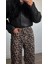 Leopar Desen Yüksek Bel Gabardin Pantolon 2