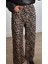 Leopar Desen Yüksek Bel Gabardin Pantolon 3