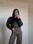 Leopar Desen Yüksek Bel Gabardin Pantolon 4