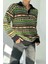 Çok Renkli Polo Yaka Kilim Desenli Triko 4
