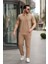Erkek Yakalı Fermuarlı T-Shirt Pantolon Ikili Rahat Takım 1