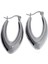 Kadın Oval Silver Renk Gümüş Küpe 1