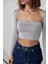 Konfor Modeli Yeni Sezon Yumuşak Dokulu Viskon Uzun Kollu Kare Yaka Basic Esnek Örme Crop Bluz 2