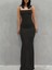 Kadın Kolsuz Askılı Bodycon Uzun Viskon Elbise 1