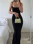 Kadın Kolsuz Askılı Bodycon Uzun Viskon Elbise 3