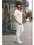Erkek Yakalı Fermuarlı T-Shirt Pantolon Ikili Rahat Takım 2