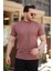 Erkek Ince Çizgi Dokulu Kısa Kollu T-Shirt 1